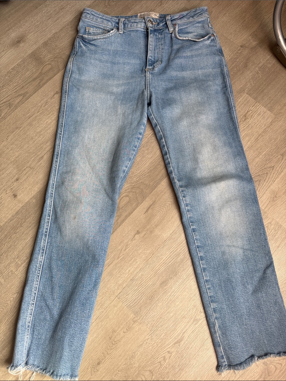 Free People Womens Light Blue Straight Jeans